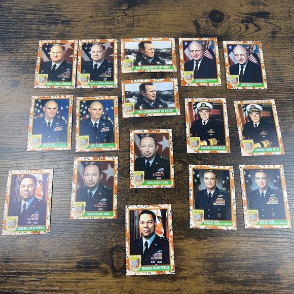 1991 Topps Desert Storm - Lot Of 16 Generals / Chiefs / Commander! PSA Potential